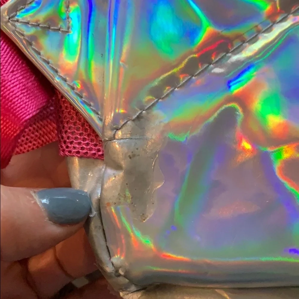 Top Trenz flip sequins back pack. Silver and pink
